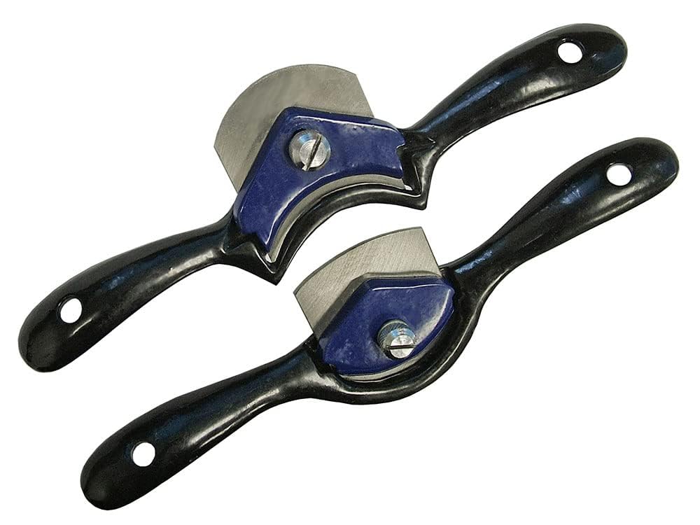 Faithfull FAISSTWIN Spokeshave Twin Pack Concave and Convex, Black|grey|blue