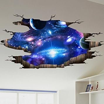 3d Sky Moon Ceiling Floor Wall Sticker Friendgg Removable Mural