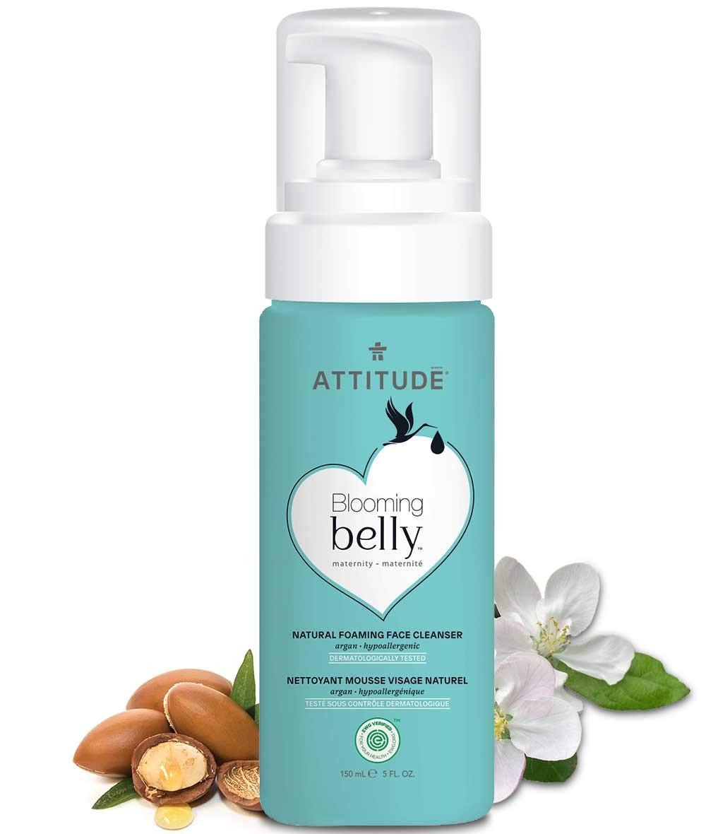 ATTITUDE Blooming Belly, Hypoallergenic Foaming Face Cleanser, Argan, 5 Fluid Ounce