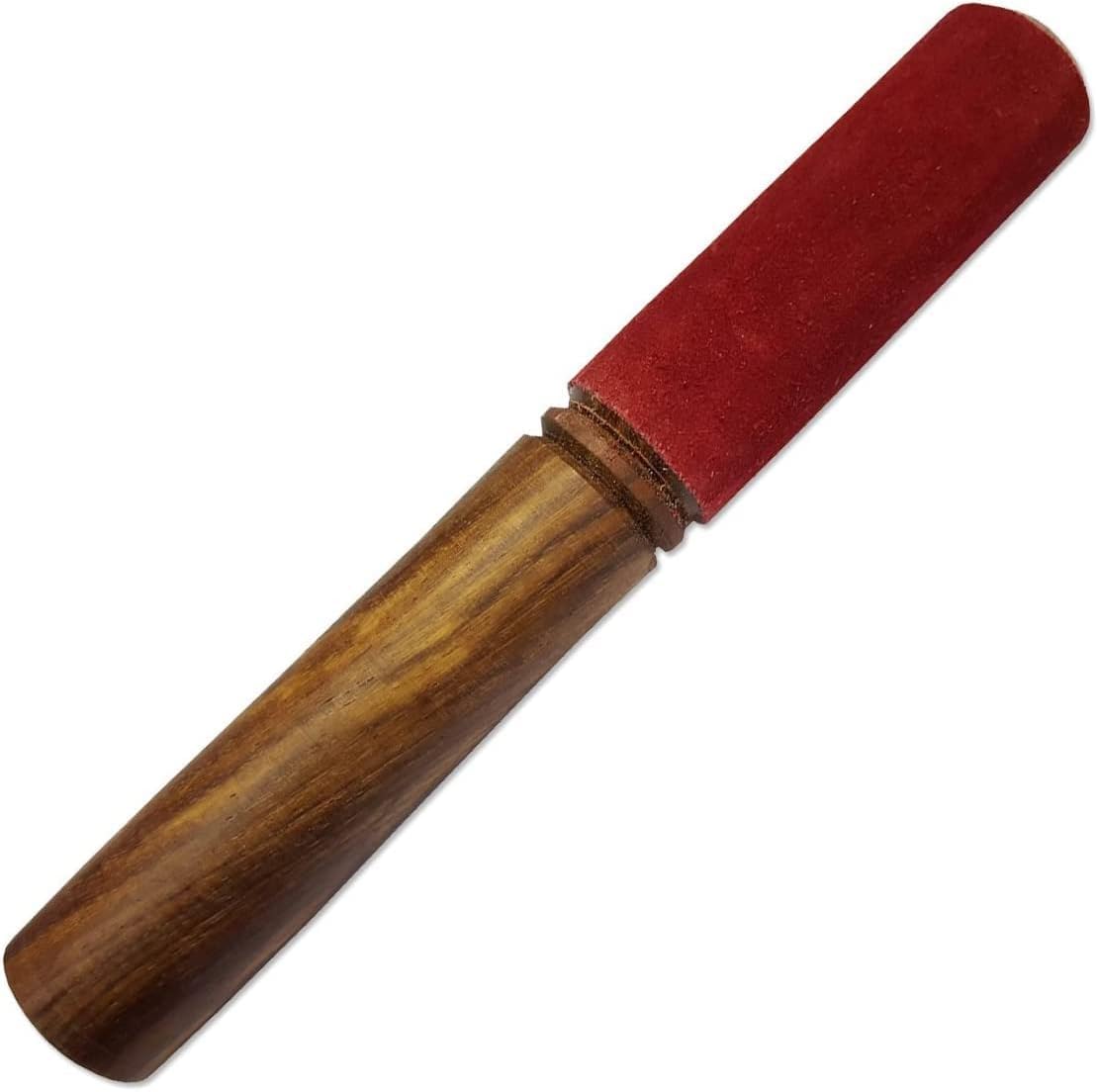 Tibetan Singing Bowl Wooden Mallet with Red Suede Cushion – Sound Healing Stick for Meditation, Yoga, Chakra Balancing & Mindfulness – Handcrafted Striker for Crystal & Metal Singing Bowls