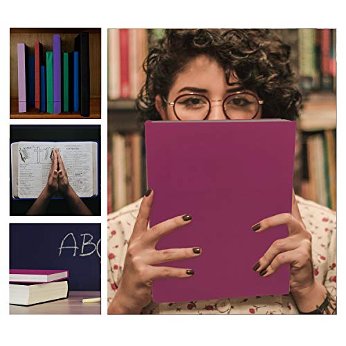 Rose Red Stretchable Jumbo Book Covers, Washable Durable Reusable Book Protector fits Hardcover Textbooks up to 9.5" X 14" Office Supply with Free Sticker Labels (1)