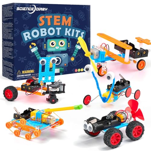 SCIENCE DIARY STEM Toy Robot Construction Kit for Children - Technology Experiments with Motor & Tools, Educational Toy for Building & Research, Gift for Boys & Girls for Birthday & Christmas