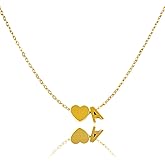 ZOORON Gold Heart Initial Necklace for Women - 18K Gold Plated Letter A-Z Pendant Necklace Dainty & Trendy Heart Necklaces, Tiny Personalized Pendant Name Birthday Gifts