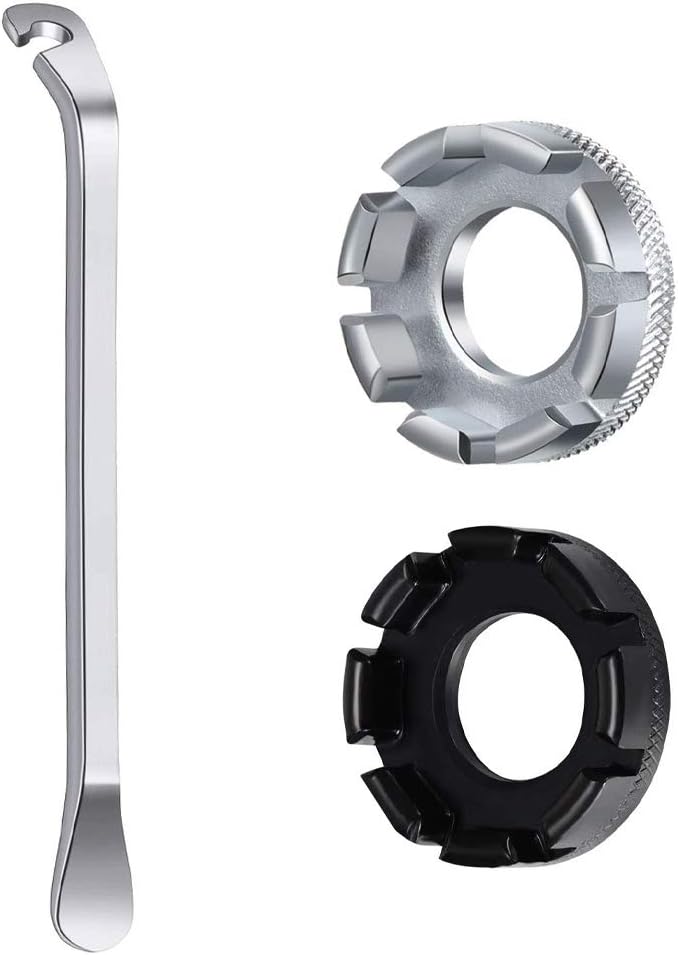 Bike Spoke Wrench Kit, 6 in 1 Bicycle Wheel Spokes Key SILVER & BLACK