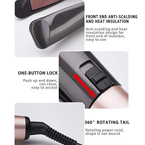 Hair Straightener Curling Iron 2 in 1 Tourmaline Ceramic Twisted Flat Iron Fast Heating-up with LCD Digital Display Hair Styling Tool Hair Curler Suitable for All Hair Types - Thumbnail 3