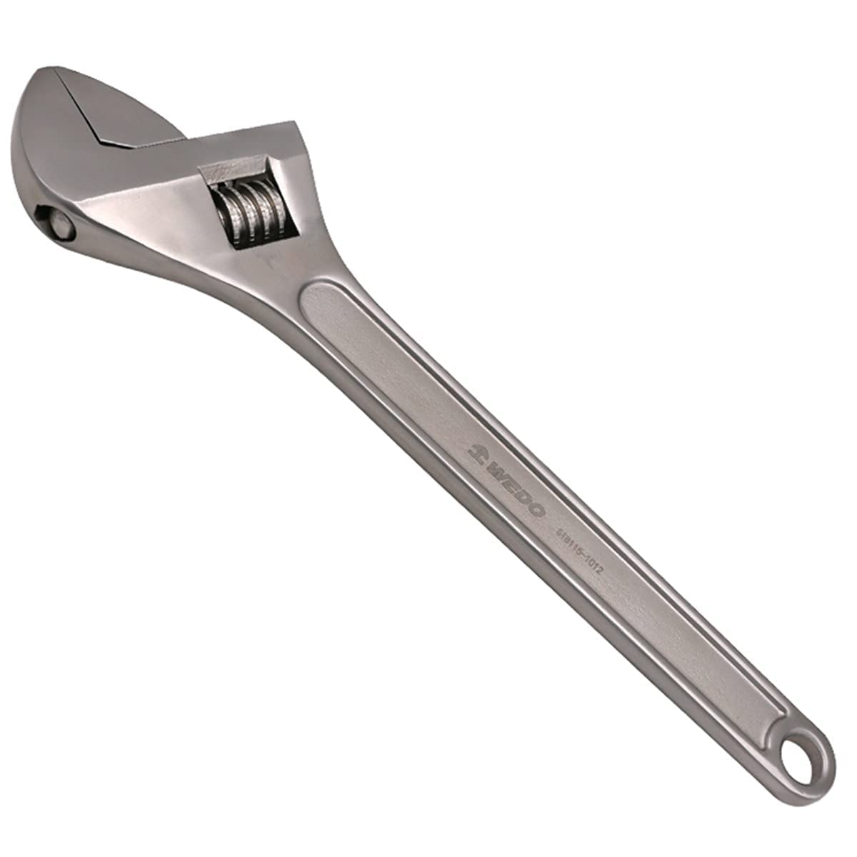 WEDO Stainless steel adjustable wrench, adjustable wrench, 375 mm length, high strength, corrosion resistant, DIN standard, forged, rust-proof, durable
