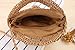 Zongsi Mini Handmade Round Straw Beach Bag Shoulder bag for women (Khaki)