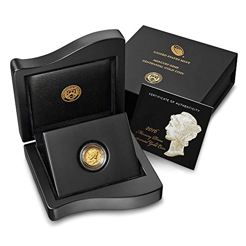 2016 W US Gold Mercury (1/10 oz) Centennial Dime OGP US Mint