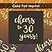 BLUE PANDA - Cheers to 30 Years! Gold Foil Paper Cocktail Napkins (5 x 5 Inches, 100 Pack)