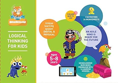 Brainologi Logic and Reasoning 3 in 1 Activity Box. for 5 and 6 Year Old. Give Your Child an Early Advantage. Android App Learning Course, Activity Book, Hands on Activities. Real Progress in Skills.