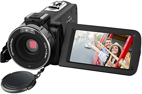 Night Vision Camcorders,301M Digital Cameras 3" FHD Touch Screen 16X Zoom Video Recorder With 2 Rechargeable Batteries Support External Microphone With 270 Degree Rotation