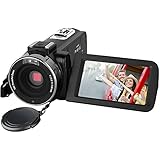 Night Vision Camcorders,301M Digital Cameras 3" FHD Touch Screen 16X Zoom Video Recorder With 2 Rechargeable Batteries Support External Microphone With 270 Degree Rotation