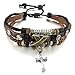 Naivo Men,Women's Alloy Genuine Leather Bracelet Bangle Rope Cross Surfer Wrap Tribal Adjustable