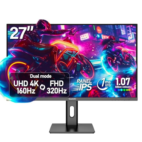 Gawfolk 27 Zoll 4K UHD 160Hz/ FHD 320Hz Gaming Monitor mit Lautsprecher