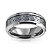 Bling Jewelry Blue Silver Tone Celtic Knot Dragon Inlay Couples Titanium Wedding Band Rings for Men for Women Comfort Fit 8MM