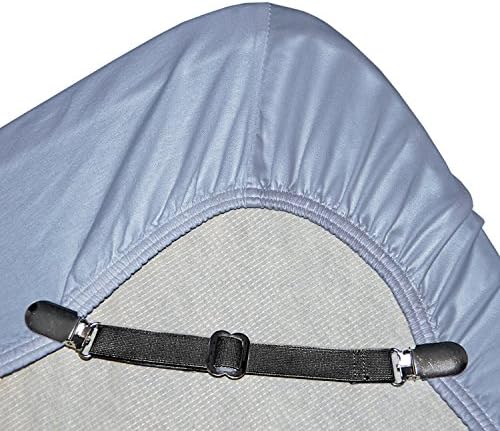 Adjustable Bed Sheet Straps Fasteners Suspenders Clips Grippers by My Perfect Dreams Set of 12 Black
