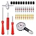 ZHSMS Valve Stem Removal Tools - 20pcs Valve Cores, 10pcs Tire Valve Caps, 4-Way Valve Tool,Tire Pressure Gauge, Single & Double Heads Valve Core Removal/Installation Tools