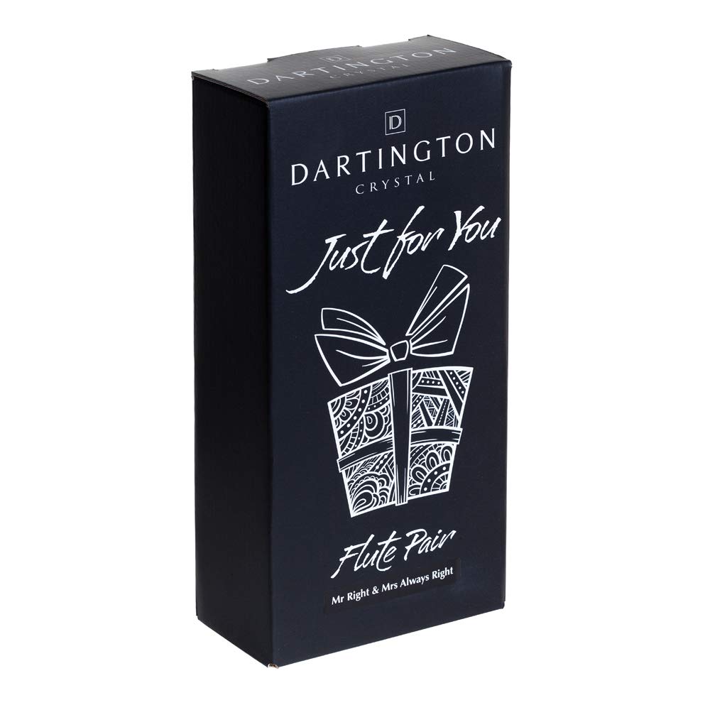 Dartington Crystal Coppia Di Flute Per Marito E Moglie Con Scritte In Inglese Bride E Groom Trasparenti Bicchieri Da Champagne Stoviglie