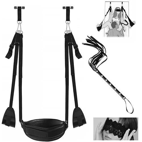 Heuceo Holds 300+ lbs, Door Sex Swing with Seat Eye Mask Whip Set, BDSM Bondage Heuceo Holds 300+ lbs, Door Sex Swing with Seat Eye Mask Whip Set, BDSM Bondage