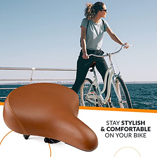 Bikeroo Cruiser Bike Seat Extra Wide Comfortable Bicycle Saddle - Main Image