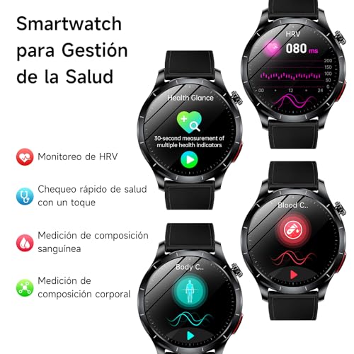 Lgnitek 2026 New ECG Smart Watch Man with HRV/BMI/Blood Pressure, 1.43" AMOLED Smartwatch with 24H Heart Rate Monitor SpO2 Body Temperature Sleep Monitor, Activity Bracelet for Android iOS