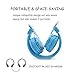 Portable Wireless Bluetooth Headphones Over Ear, AiTalk Q8 Stereo Foldable Headsets with Microphone, Support Hands-Free Calling, FM Radio, TF Card and 3.5mm Aux(Light Blue)thumb 4