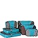 eBags Small/Medium/Large Packing Cubes for Travel - 6pc Sampler Set - (Aquamarine)
