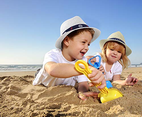 Unisex Kids Straw Trilby Fedora Cap Felt Fedora Hat Short Summer Sun Hat, White