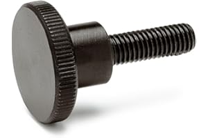JW WINCO 12L14 Steel Thumb Screw, Black Oxide Finish, Knurled Head, Meets DIN 464, 20mm Length, Fully Threaded, M4-0.7 Metric Coarse Threads, Imported