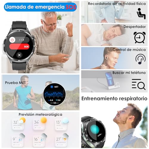 2026 New Smart Watch Men/Women with ECG/BMI/HRV, 1.43"AMOLED Smartwatch with Bluetooth Calls/24H Heart Rate Monitor/Body Temperature/SpO2/Health Glance/Sleep&Sport Monitor for iOS Android