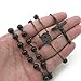 IcedTime Mens Black Stainless Steel Rosary Necklace with Cross - 32