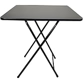 loyliawa Folding Table 23.62 inch Square Saving for Home Office Indoor Small Spaces, Table Foldable Portable for Outdoor Dining Panic Patio Balcony Backyard Poolside, No Assembly Required Black