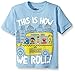 Sesame Street boys Sesame Street Short Sleeve T-shirt - Elmo, Cookie Moster T Shirt, Sky Blue, 2 US