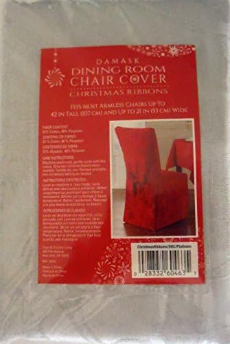 Dining Room Chair Cover Damask (PLATINUM)