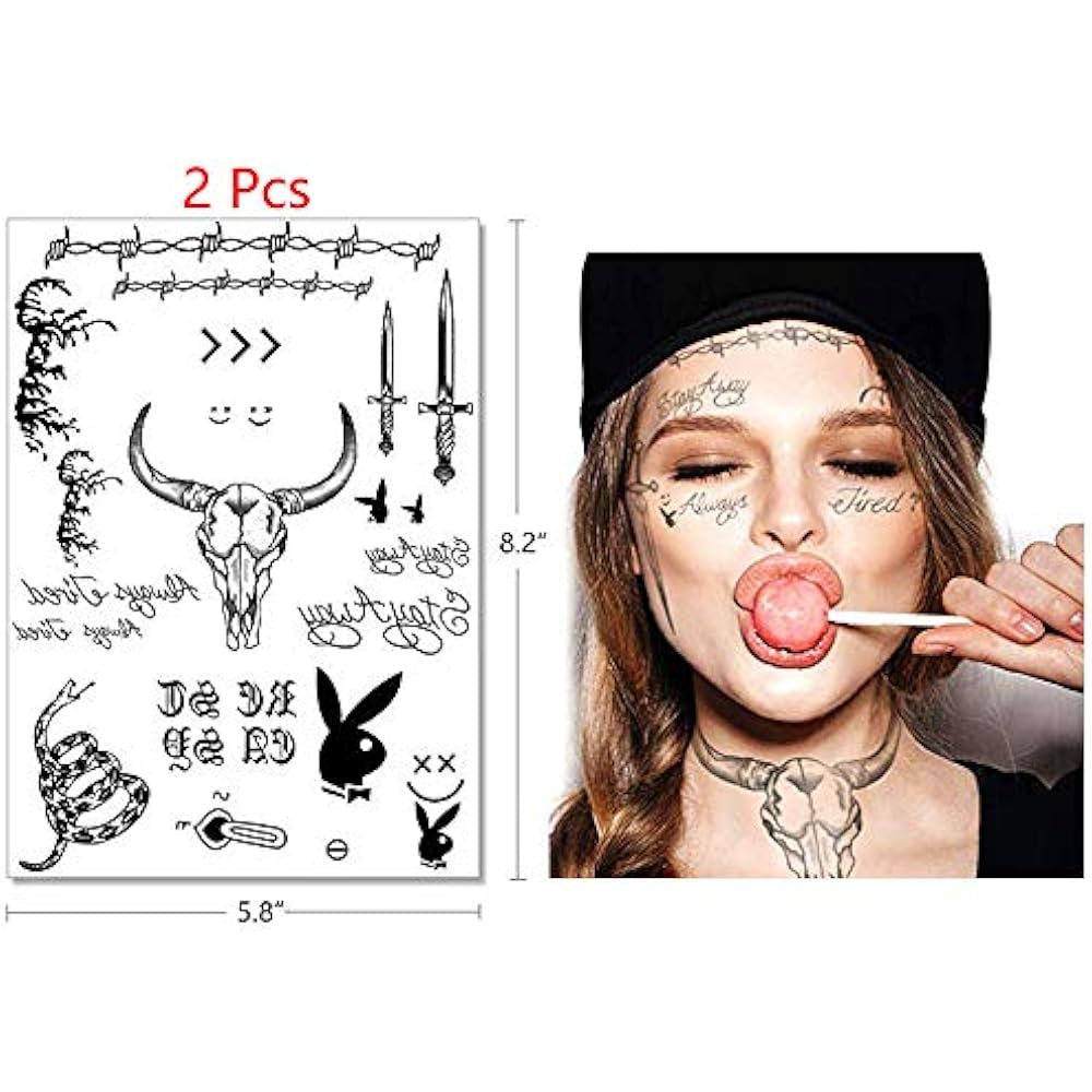 malone tattoos halloween face adults sheets festival stickers malone tattoos halloween face adults sheets festival stickers