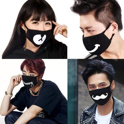 Mouth Mask,Aniwon 4 Pack Unisex Kpop Mask EXO Mask Anti-dust Cotton Face Mask for Men and Women (Combination 4)