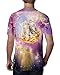 RAISEVERN Women's Cosmic Starry Sky Cat Print Graphic Graffiti T Shirt Tops
