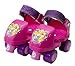 PlayWheels Disney Princess Glitter Kids Roller Skates with Knee Pads - Junior Size 6-12