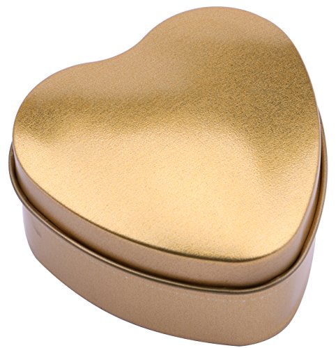 Dedoot 5PCs Heart Shape Mini Metal Tinplate Decorative Gift Box Containers for Jewelry Storage,Treasure Collection,Wedding Candy Treat Gift Wrap Boxes Home Table Decoration (Gold)