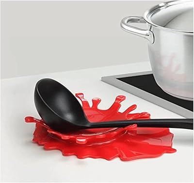 LDAOS Silicone Spoon Rest Ketchup Shape Holder Creative Kitchen Aid