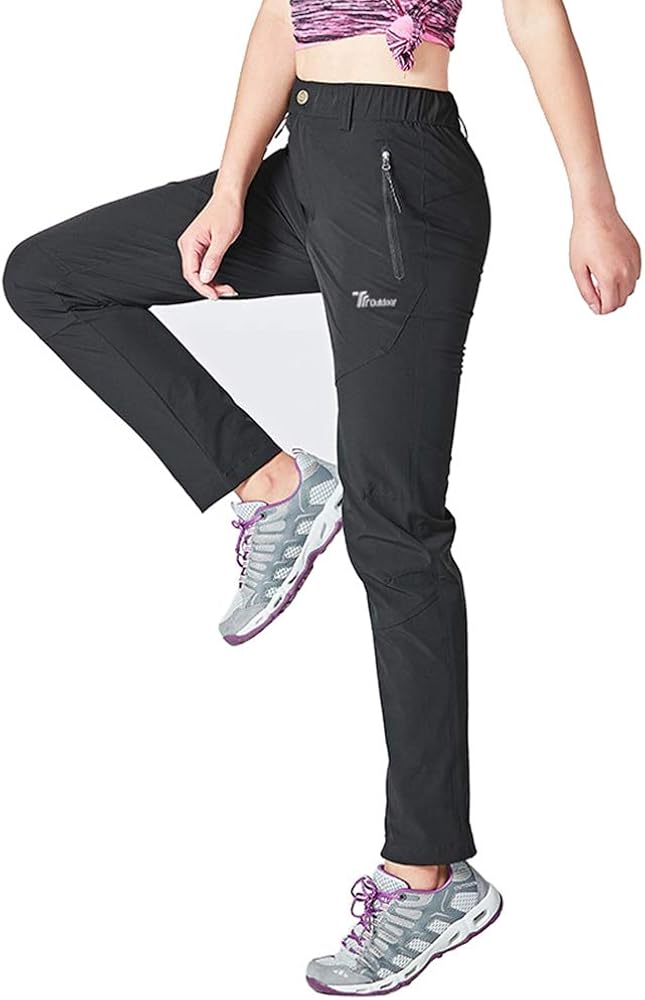 Rdruko Women's Outdoor Lightweight Quick Dry Sportswear Water Resistant Hiking Pants with Pockets: Clothing