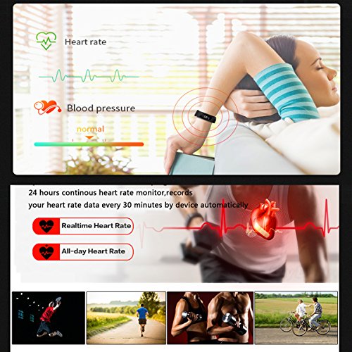 Fitness Tracker with Heart Rate/Blood Pressure Monitor, Waterproof Sports Activity Tracker Female Physiological Cycle Reminder Pedometer Sleep Monitoring Smart Bracelet for Android Phone and IOS