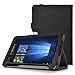 KuGi Asus Transformer Mini T102HA case, Multi-Angle Stand Slim-Book PU Leather Cover Case for ASUS 10.1” Transformer Mini T102HA-D4-GR 2 in 1 Touchscreen Laptop(Black)