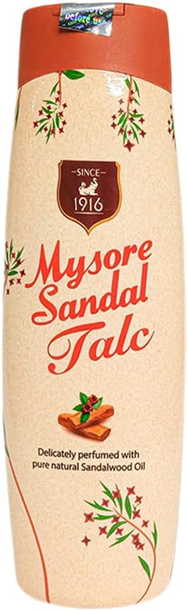 Mysore Sandal Talcum Powder 300g - Pure Natural Sandalwood Oil For Freshness