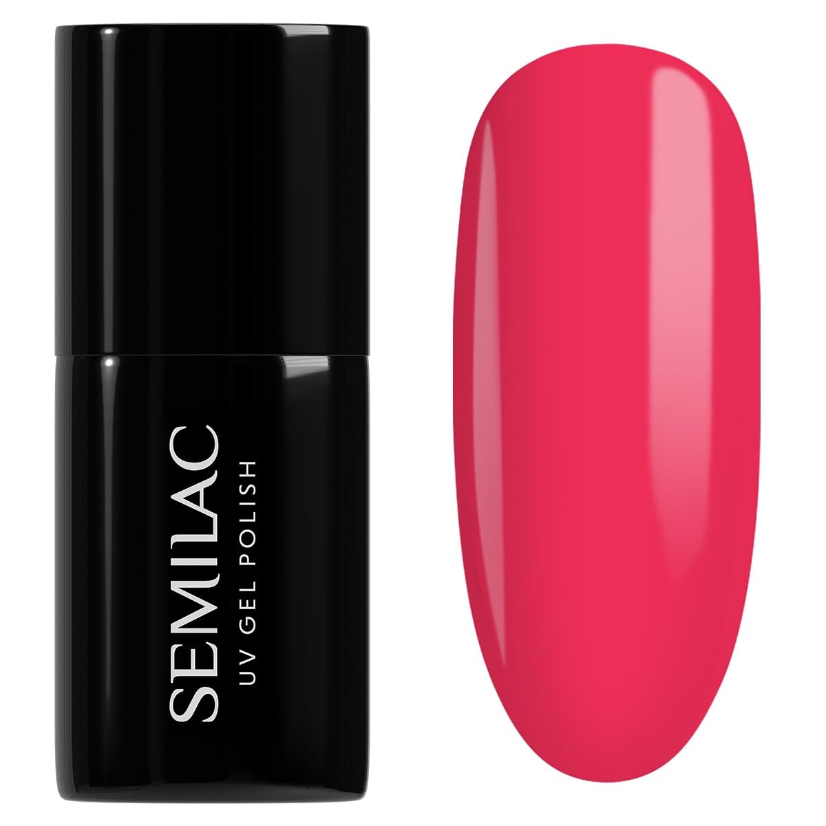 SEMILAC Gel Nail Polish 571 Neon Strawberry - Full Coverage Gel Polish - Soak Off Easy To Use LED/UV Nail Lamp - Long Lasting Manicure and Pedicure up to 3 weeks