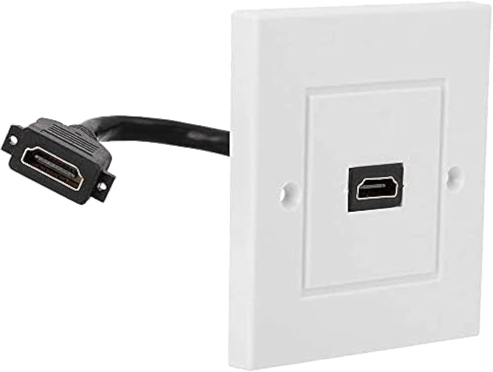 Ancable 1 Port HDMI Wall Box EU White Faceplate Flush Mount