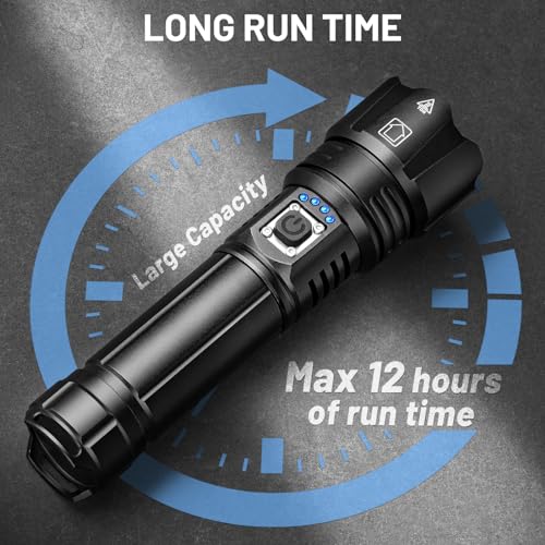 Rechargeable Flashlights 990,000 High Lumens, 2 Pack Super Bright Powerful Flashlight with 5 Modes, 12H Long Runtime & IPX6 Waterproof Brightest LED Flash Light for Home Camping Hiking Emergency