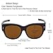 CAXMAN Oversized Lens Cover Sunglasses Mirrored Polarized Lens for Prescription Glasses, Tortoise Frame and Brown Mirror Lens, Size 56 mm