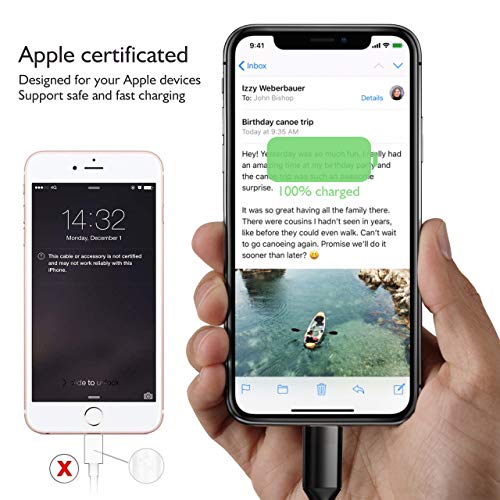 iPhone Lightning Charger Fast Charging Cord 5Pack [3/3/6/6/10 FT] High Speed Data Sync Transfer USB Cable Compatible with iPhone Xs MAX/XR/X/8/7/Plus/6S/6/SE/5S/5C/Mini/Air/Pro and More - Thumbnail 5