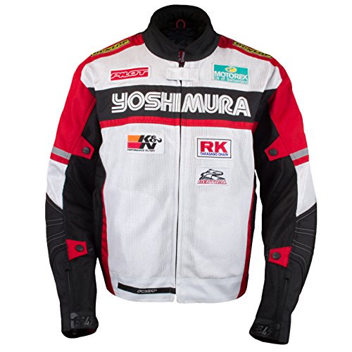 Pilot Men's Yoshimura Team Air Jacket (White/Red/Black, Large)